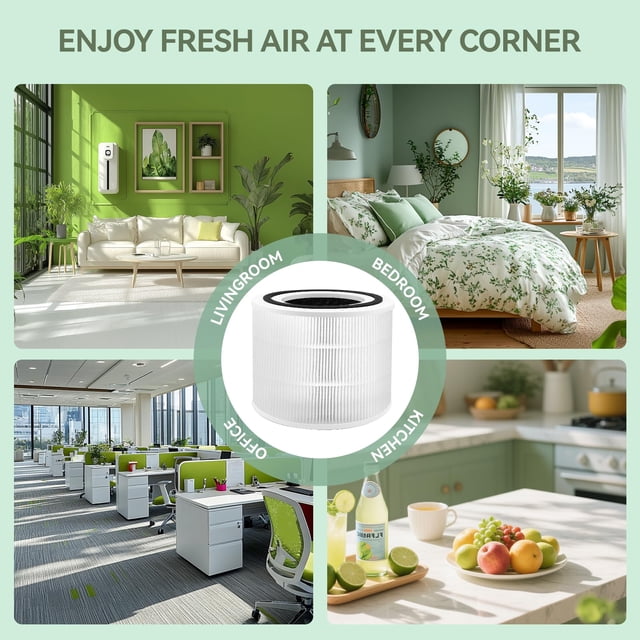 240 Replacement Filter Compatible with 240 Air Cleaner Purifier, 3-in-1 HEPA 14 Filter Replacement, 2 Pack