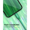 thumbnail image 3 of Liquipel Powertek iPhone Charger Cable [MFI Certified], Fast Charging 6ft Lightning to USB Cord Adapter, Compatible for iPad, Metallic Shine Green, 3 of 6