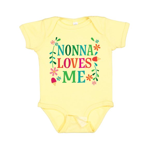 Inktastic Nonna Loves Me Granddaughter Girls Baby Bodysuit
