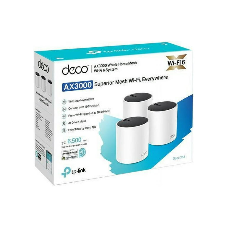 TP-Link AX3000 Mesh WiFi 6 System, Dual-Band, Smart Antennas TP-Link AX3000 Mesh WiFi 6 System, Dual-Band, Smart Antennas