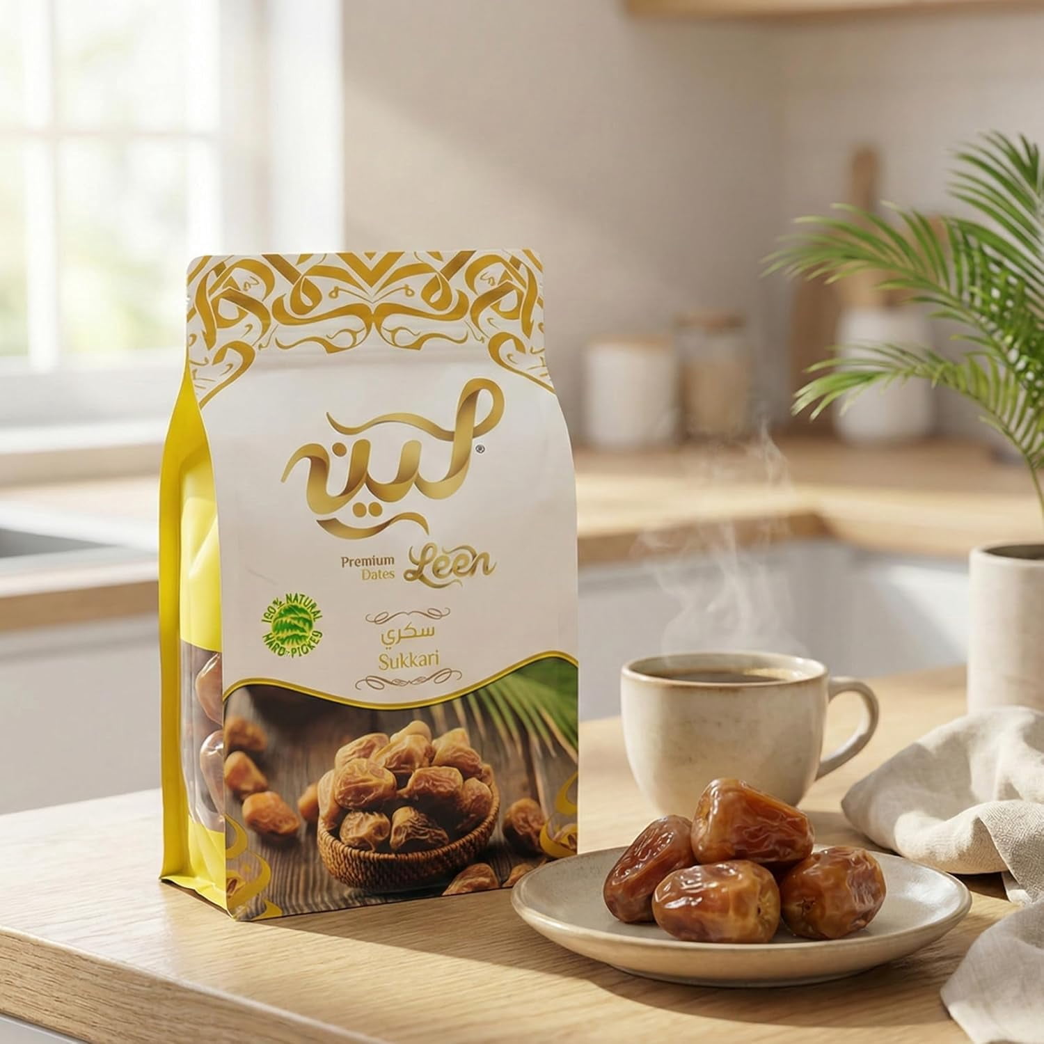 Leen Premium Sukkari Dates 400 g– Soft Naturally Sweet Saudi Arabian Dates, Fresh Whole Tamr Snack, No Added Sugar, High Fiber Energy Fruit