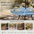 thumbnail image 6 of Round Outdoor Tablecloth with Umbrella Hole and Zipper, Blue Grey Ombre Tablecloth with Elastic Waterproof, Vintage Shabby Gray Abstract Art Patio Table Covers for 45" - 54" Picnic Pool Tables, 6 of 9