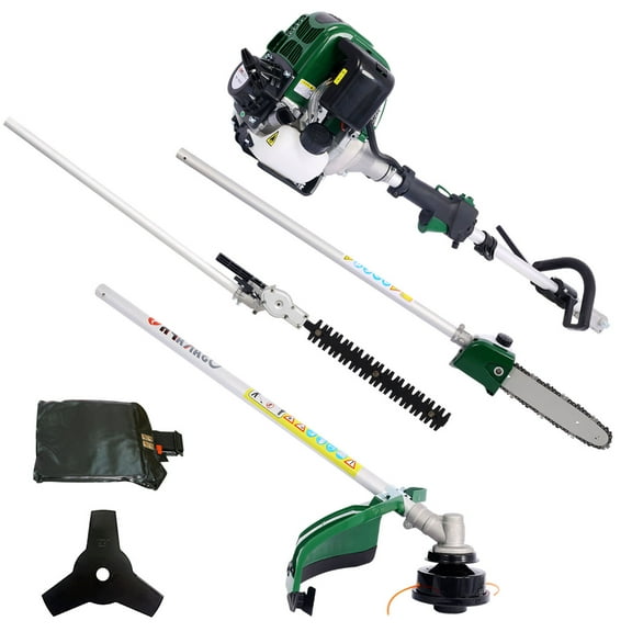4 in 1 Multi-Functional Trimming Tool, 31CC 4-Cycle Garden Tool System with Gas Pole Saw, Hedge Trimmer, Grass Trimmer, and Brush Cutter EPA Compliant