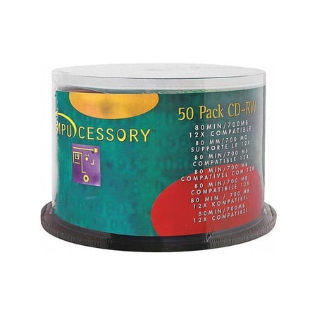 UPC: 0794192721026 | Compucessory CD Rewritable Media – CD-RW – 12x – 700 MB – 50 Pack 120mm – 1.33 Hour Maximum Recording Time