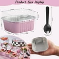 thumbnail image 2 of Topboutique Aluminum Foil Cups 30 Pcs 5 oz Dessert Cups Cupcake Liners Foil Baking Cup Disposable Ramekins Cake Pans Square Cupcake Container Foil Flan Baking Cups with Lids & Spoons for Party,Pink, 2 of 8