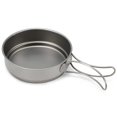 thumbnail image 1 of 350ml / 500ml Ultralight Titanium Fry Pan Bacteriostatic Pan Outdoor Portable Cookware Foldable Handle, 1 of 5