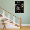 thumbnail image 3 of Mudket Black Gold Panther Abstract Canvas Wall Art, Luxury Modern Canvas Art for Living Room Bedroom Print for Executive Office Home Decor, Framed Ready to Hang - 12"L x 8"W, 3 of 9