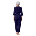 thumbnail image 2 of Runhomal Combinaison Adaptative Anti-Rayures pour Femmes Âgées à Manches Longues Pantalon Long Combinaisons d'Allaitement Vêtements de Nuit Bleu Foncé TTG, 2 of 5