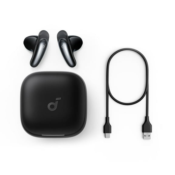 Soundcore by Anker Liberty Buds, Semi-in-Ear Earbuds, with Real-Time Adaptive ANC, Spatial Audio, 30H Playtime, Fast Charging, Translation, Wireless Bluetooth Headphones