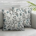 thumbnail image 3 of JEUXUS  Classical Jacquard Teal Leaf Pattern Square Decorative Throw Pillow Case Cushion Cover, 3 of 5