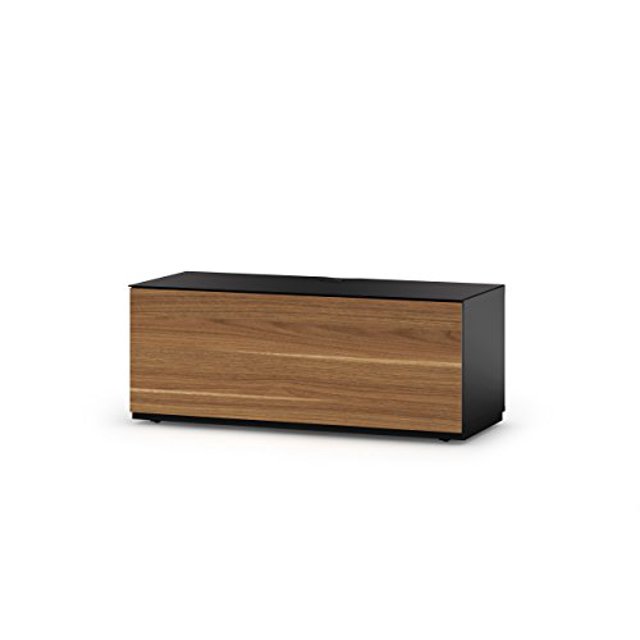 SONOROUS Studio ST-110B Wood and Glass TV Stand with Hidden Wheels for Sizes up to 65" (Modern Design with 4 Shelves For Your Audio/Video Components and Consoles, Comes with I/R Repeater)-Walnut Cover