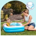 thumbnail image 3 of Inflatable Baby Pool Bathtub & Ball Pit for Toddlers, 34" Summer Blue Blow up Kids Pool, 3 of 9