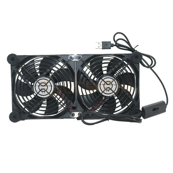USB silent dual fan with speed controller for three speed regulation, used for router cooling receiver DVR Playstation Xbox comp Merge 2 fans