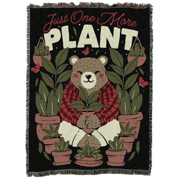 Pure Country Weavers Just One More Plant Large Tapestry Throw Woven from Cotton - Made in The USA (72x54)