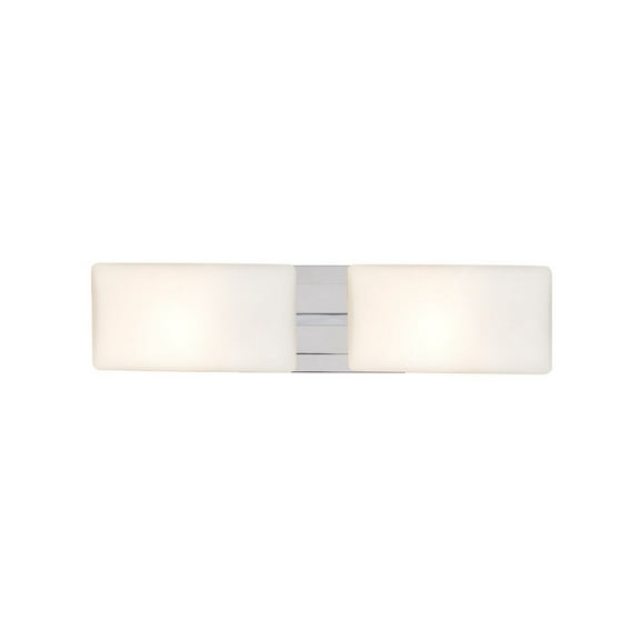 2WT-888607-CR Besa Lighting Lido - Two Light Bath Vanity-Chrome Finish-Opal Matte Glass Color-Incandescent Lamping Type