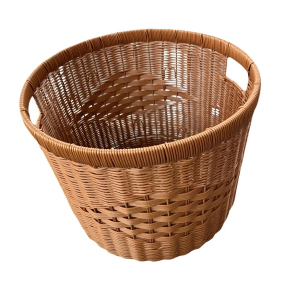 Cesta de mimbre de imitación, cesta de lavandería, cestas de almacenamiento tejidas a mano para sala de estar