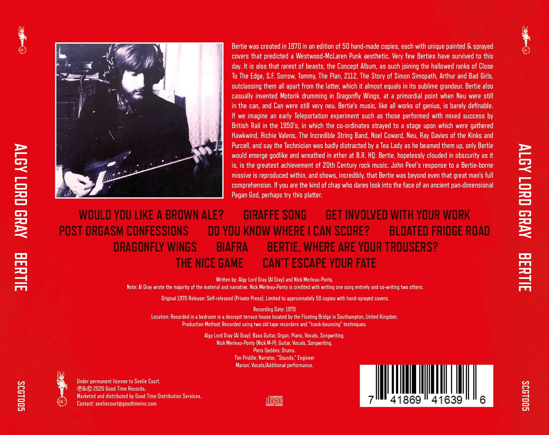 Algy Lord Gray - Bertie - Music & Performance - CD