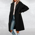 thumbnail image 2 of Women's Wool Coat Blouse Thin Coat Trench Long Jacket Ladies Slim Long Belt Elegant Overcoat Outwear, 2 of 2