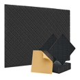 thumbnail image 1 of Paquete de 12 paneles de pared insonorizados, paneles absorbentes de sonido autoadhesivos de 12 x 12 x 0,4 pulgadas, para estudio de grabación, color negro, 1 of 5