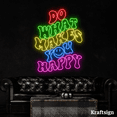 thumbnail image 4 of Craftnamesign Do What Makes You Happy Neon Sign, Motivation Quotes Decor, 4 of 4
