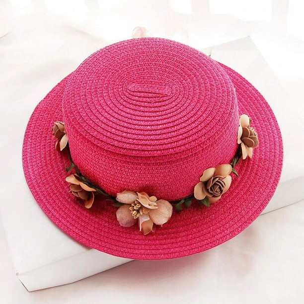Sombrero de Sol para padres e hijos, gorra de cubo con lazo de encaje, flores, cinta plana, sombrero de paja para playa, color beige, Panamá, novedad de verano, 2019