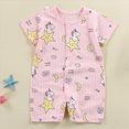thumbnail image 4 of Gerichy Romper, Baby Boy Girl Solid Breathable Cotton Jumpsuit Summer Clothes 0 3 6 12 18 24 Months Boys Girls Round Neck Short Sleeve Rompers, 4 of 4