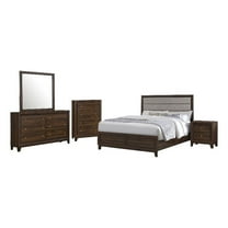 Welsley 5-piece Eastern King Bedroom Set Walnut