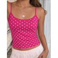thumbnail image 4 of Women'S Polka Dot Print Sleeveless Form Fitting Casual Tank Top Rose Red Polka Dot L, 4 of 9