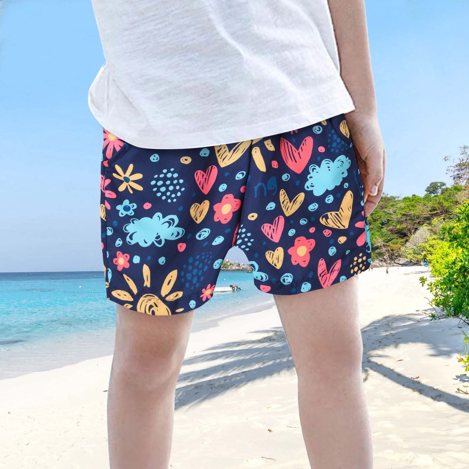 Child Boys Girls Casual Style Floral Printing Shorts Summer