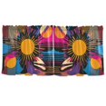 thumbnail image 7 of Yayeee Kitchen Curtains Tier Set of 2 Light Filtering 57"x24" Over Sink Window Panels, Futuristic Circles, 7 of 7