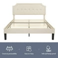 thumbnail image 5 of VECELO Full Upholstered Platform Bed Frame with Height Adjustable Tufted Button Headboard, Strong Wood Slat Support, Full, No Box Spring Needed, Beige, 5 of 10