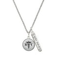 thumbnail image 1 of Delight Jewelry Silvertone Domed Black RVT Silvertone Live the Life You Have Imagined Bar Charm Necklace, 23", 1 of 4