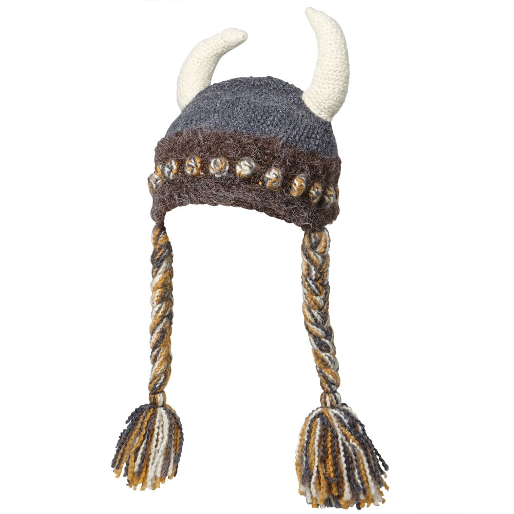 Adult Fun Freya Viking Hat - Hand Knit 