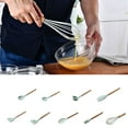 thumbnail image 3 of Wooden Handle Spatula Soup Spoon Tuner Spoon Skimmer Brush Egg Beater Non-Stick Pot Kitchenware Cooking Tools, 3 of 10