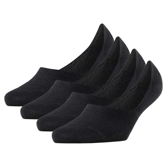 Burlington Women's Socks, 4-pack - Everyday IN, Anti-Slip Heel, Solid Color Black 37-38