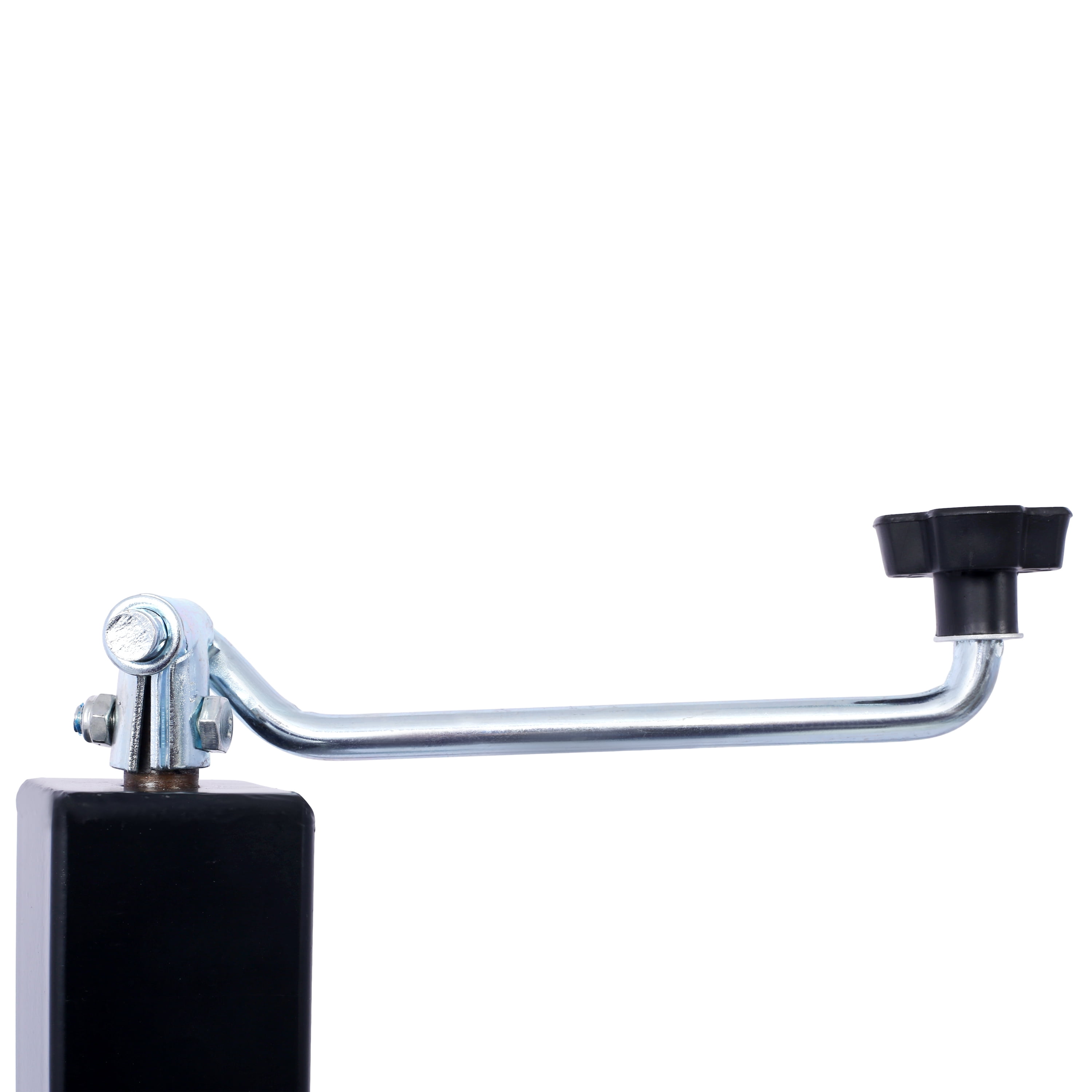 8,000 lbs Top Wind Weld-On Square Tube Drop Leg Jack, Black