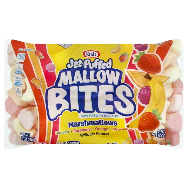 Kraft JetPuffed Mallow Bites Mallow Bites Banana/Raspberry/Orange