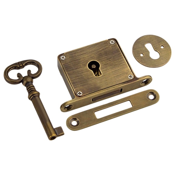 Vintage Brass Drawer Lock for Durable Antique Style Cabinet Hardware for Smooth