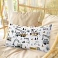 thumbnail image 4 of Cartoon Tractor Pillow Covers, Linen Long Throw Pillow Case, Cute Grey Digger Shovel Truck Holiday Pillow Protector Decorative Cushion Cover for Living Room/Bedroom 20" x 36", 4 of 8