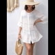 thumbnail image 4 of Vestido Camisero de Verano para Mujer, Holgado, con Botones, Minivestido Calado, Mangas Acampanadas 3/4, con , para Playa S, 4 of 10