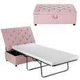 thumbnail image 1 of Costway Ottomane-Lit Pliable avec Matelas Lit d'Appoint Convertible Rose, 1 of 10