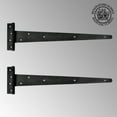 thumbnail image 2 of Renovators Supply Black T Strap Shed Door Hinge 19 in. Rustic Flush Mount Cast Iron Barn Door Shed Hinge w/Hardware Pack of 2, 2 of 8