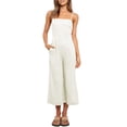thumbnail image 3 of Txlixc Mono de verano para mujer Tirantes finos ajustables Cintura alta Pierna ancha Mono recortado Mamelucos con bolsillos Txlixc  Estilo de ocio, 3 of 7