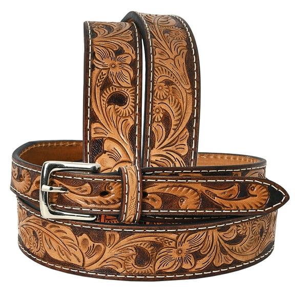 BE BAR H EQUINE Western Genuine Leather Men And Women Belt Floral
