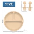 thumbnail image 4 of Muyoka Juego de platos de silicona para bebés con cuchara, tenedor, vajilla de alimentación para entrenamiento de bebés, juego de platos portátiles resistentes al calor, juego de utensilios para recié Muyoka Hogar, 4 of 6