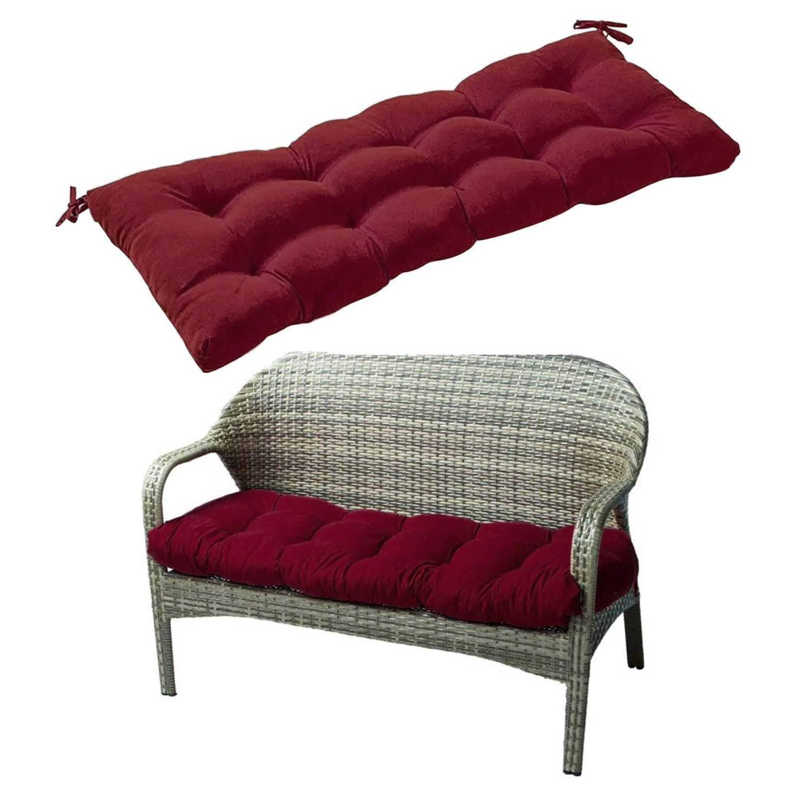 Shiusina Outdoor Bench Cushion Cotton Garden Furniture Loveseat Cushion Patio Wicker Seat