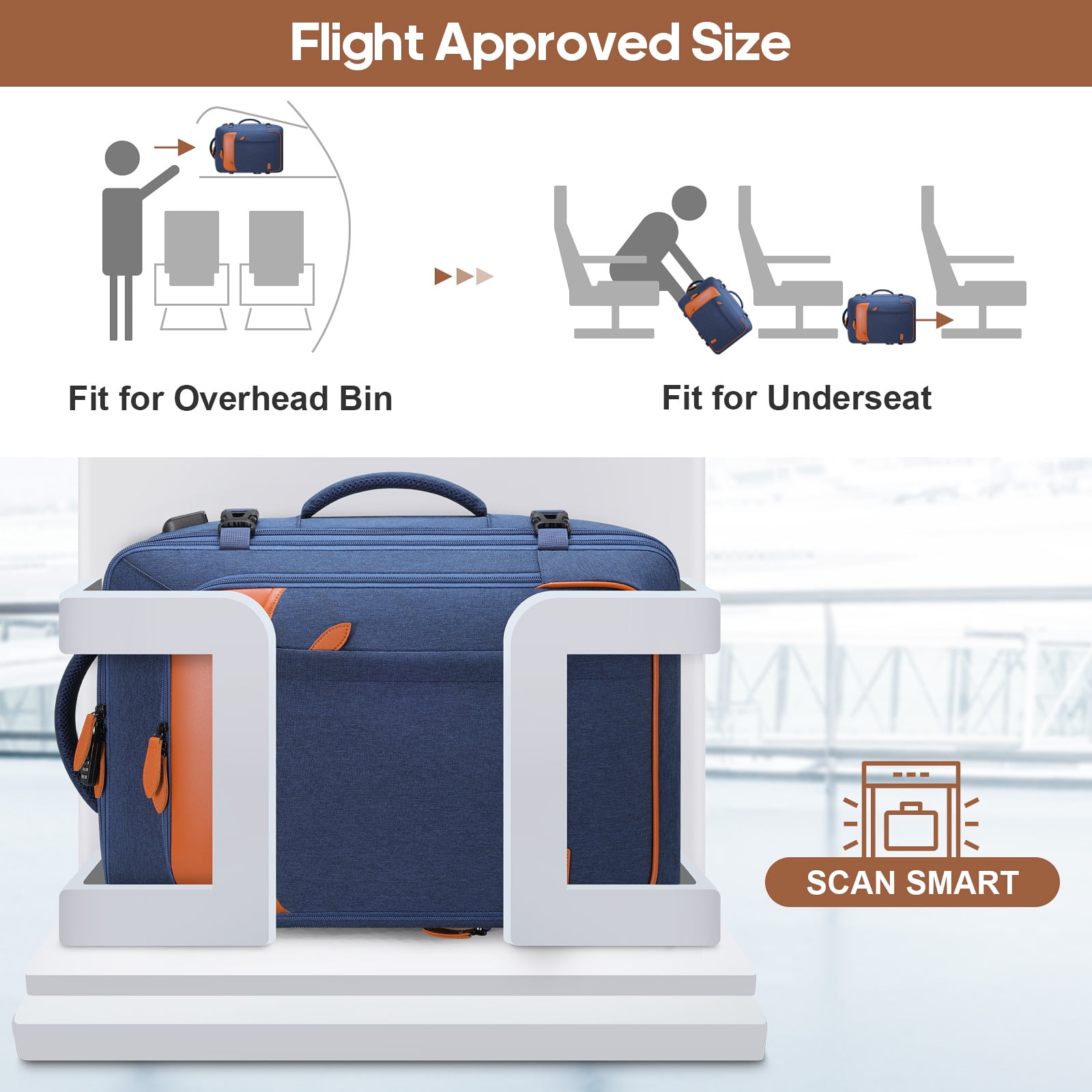 UKEIN Travel Backpack for Men & Women Carry On Backpack Flight Approved Expandable 42L Waterproof Anti-Theft Personal Item Backpack with Packing Cubes and Shoe Pocket