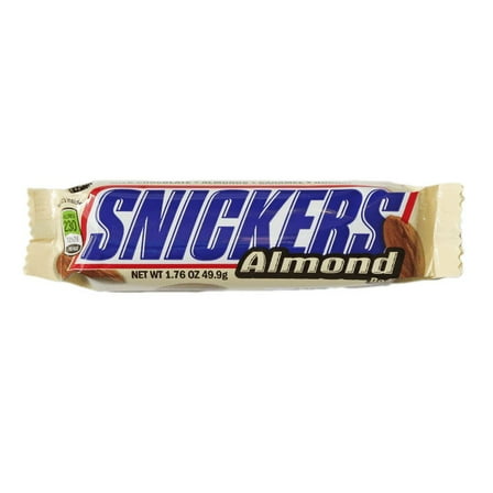 SNICKERS Almond Singles Size Chocolate Candy Bars 1.76-Ounce Bar (Pack of 4)