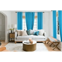 Turquoise 1-piece Adam solid blackout grommet-top window curtain panel 37"inch wide x 63" inch long room darkening perfect décor home