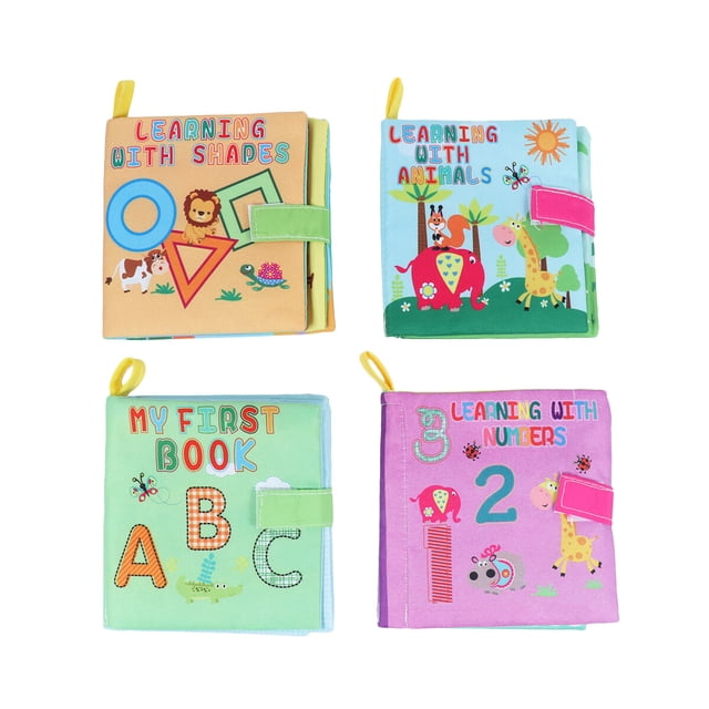 MasteelfCA 4PCS Baby First Cloth Leaning Book Intelligence Development Cloth Book Toys